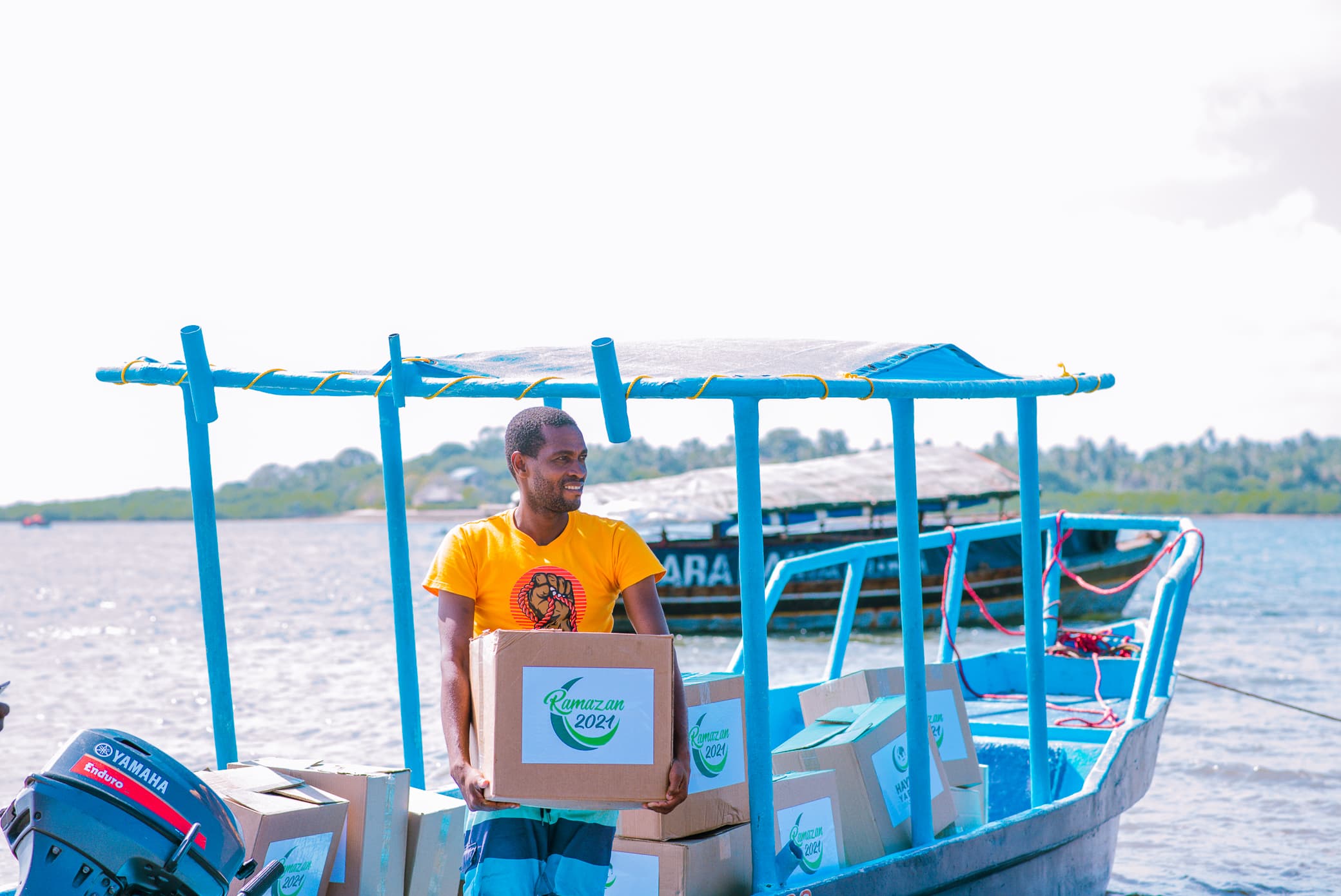 Door to door Ramadan basket distribution in a Tanzanian community